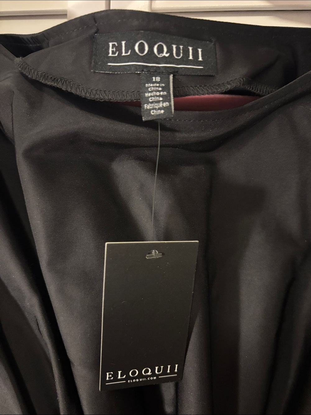 Eloquii Black Smocked-Waist Mini Dress - Picture 3 of 3